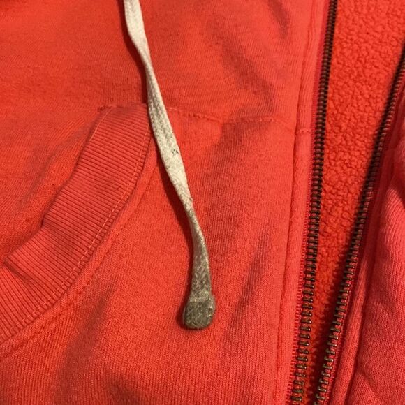 Pam & Gela LF Women's Coral Pink Zip Front Fleece Hoodie Fair Condition Small - Picture 6 of 13